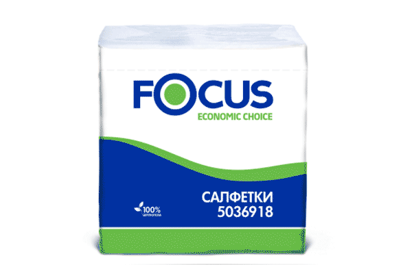 FOCUS მინი ხელსახოცი 24x24 100 ცალიანი 2ფენა