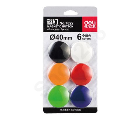 დაფის მაგნიტი 40მმ (6ცალი) Deli Stationery E7822