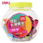 კლიპსი ფერადი 19მმ, 25 ცალიანი შეკვრა Deli Stationery 998558