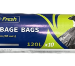 ნაგვის პარკი 120ლ 80x110სმ Be Fresh, შავი, 10 ცალი 3800107327003