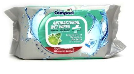 სველი ხელსახოცი ანტიბაქტერიული Ultra Compact 100ც.